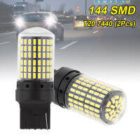 2ชิ้น3014 144 SMD CanBus สีขาว/สีเหลือง/สีแดง T20 LED 7440 W21 W21W/5W หลอดไฟ Led สำหรับเลี้ยวสัญญาณไฟ