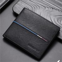 BISON DENIM Genuine Leather Wallet Men Brand Fashion Short Purses Coin Purse ID Credit Card Holder Slim Bifold Wallet Men N4437