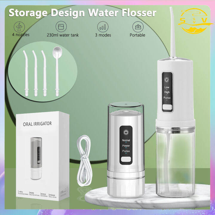 Travel Retractable Electric Tooth Washing Machine 4 Nozzles 3 Gears To