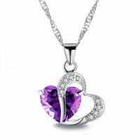 CIFbuy Sell like Hot Cakes 6 colors Top Class lady Fashion Heart Pendant Necklace Crystal jewelry New Girls Women Jewelry