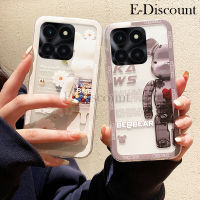 เคสโทรศัพท์ใหม่สำหรับ Honor X6A 4G เคสมือถือลายการ์ตูนคู่หมีซิลิโคนนิ่มกันตกสำหรับ Honor X6A