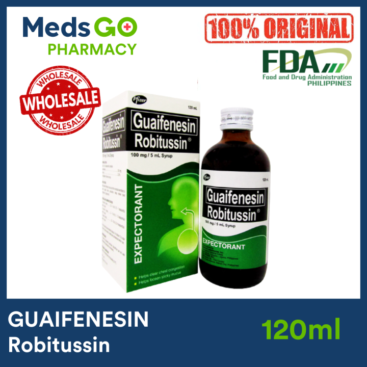ROBITUSSIN Syrup 120mL Guaifenesin 100mg / 5mL Lazada PH