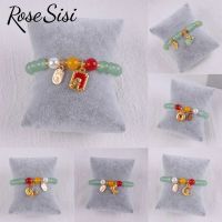 Rose sisi 2023 New Year Chinese bracelets Jade Rabbit Moon Bracelets Female Red Bean Love Bracelet Jewelry for women Cuff chian Charms and Charm Brace