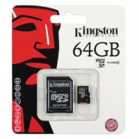 Kingston คิงส์ตัน เมมโมรี่การ์ด Memory Micro SD Card Class 10 64GB + Adapter ของแท้ 100%