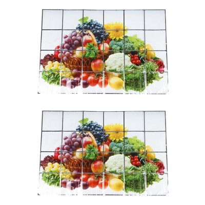 3Pcs 60X90cm Wallpaper Kitchen Decor Anti Oil Self Adhesive Tile Wall Paper Sticker Patterns:Fruits
