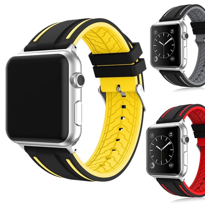 สายซิลิโคนสำหรับสายคาด-apple-watch-49มม-44มม-42มม-45มม-สายรัดข้อมือเปลี่ยนสายนาฬิกายางกีฬาสำหรับ-i-watch-8-7-6-5-4-3-se