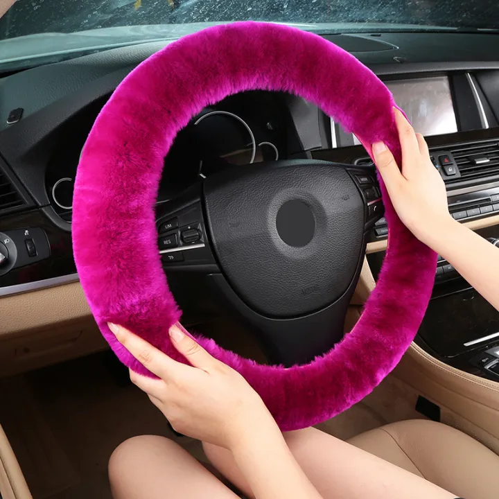 Universal Authentic Sheepskin Car Stretchon Steering Wheel Cover/Soft Australian Wool Vehicle