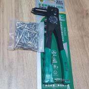 Bộ Dụng Cụ Kềm Rút Rive 4 Lổ Cán Xanh + 100 Cây Đinh Rive Nhôm 4x10mm+ Mũi