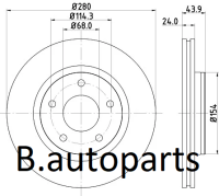 จานเบรคหน้า NISSAN TEANA L33 2013- SYLPHY B17 1.6 1.8 PULSAR C12 C13 1.6 1.8 2013- JUKE F15 2012- RUNSTOP /คู่