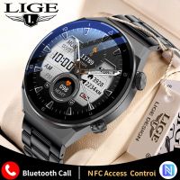 LIGE Smart Watch สำหรับผู้ชาย HD AMOLED S Mart W Atch NFC ปลดล็อคผู้ชายนาฬิกาบลูทูธกีฬานาฬิกา IP68นาฬิกากันน้ำสำหรับผู้หญิง