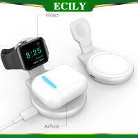 ECILY ขาตั้งเครื่องชาร์จแบตเตอรี่ไร้สายแม่เหล็ก3-In-1สำหรับ I-Phone 12 13 14 Pro Max 11 A-Pple Watch A-Irpods 15W สถานีชาร์จแบบรวดเร็วพับได้