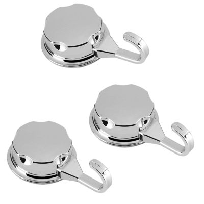 3 Vacuum Suction Cup Hook Towel Hook Abs Wall Hanger Home Bathroom Kitchen For Towel Robe And Loofah