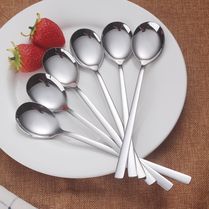 korean-stainless-steel-thickening-spoon-and-fork-cutlery-square-shank-tableware