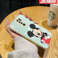 เคส JIUMOO สำหรับ Xiaomi Redmi 9 Prime Xiaomi MI เคส M2 POCO การ์ตูน Mickey Mouse ซิลิโคนชุบหรูหราเคสมือถือขอบสี่เหลี่ยมกันกระแทกฝาครอบหลังเต็มรูปแบบเคสป้องกันเลนส์กล้อง