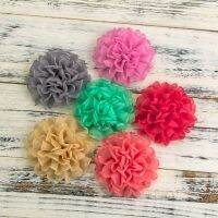 【CC】 1PC 4 quot; 20colors Newborn Burned Hair Flowers Accessories Artificial Fabric Headband