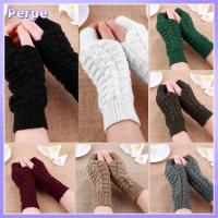 PERPE Fashion Gifts Solid Winter Warm Knitted Gloves Women Lady Fingerless Mitten