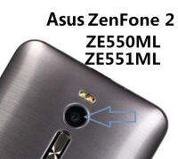 2ชิ้น/ล็อต Coopart กระจกกล้องด้านหลังใหม่สำหรับ Asus Zenfone2 Zenfone 2มีสติกเกอร์คุณภาพสูง