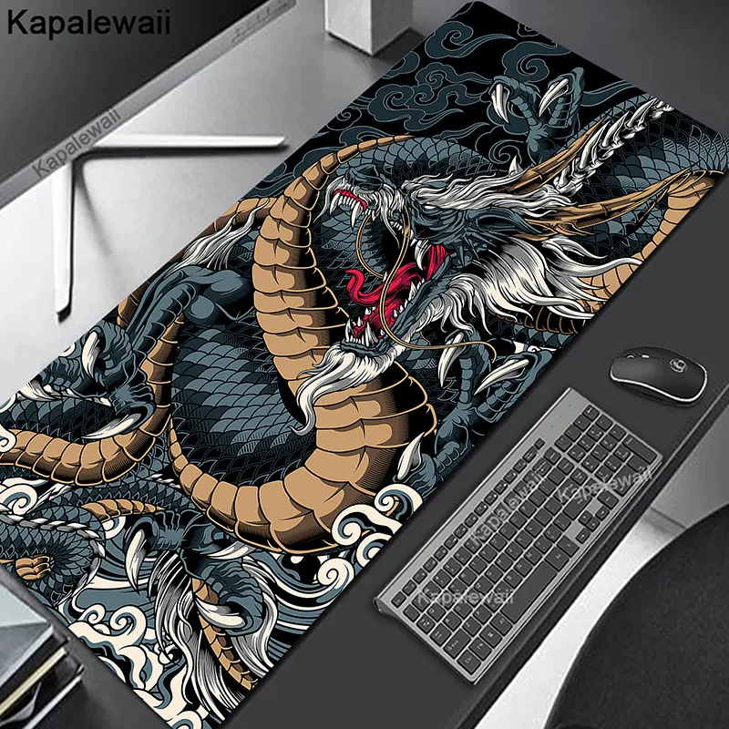 Dragon Mouse Pad Black and White Deskmat Playmat Laptop Japan