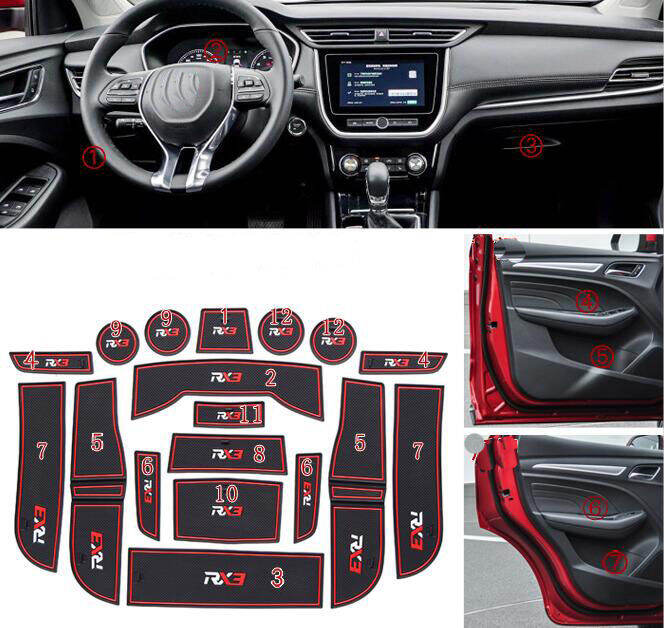 รถ-anti-dirty-pad-ประตู-groove-gate-slot-ถ้วย-armrest-storage-mat-สำหรับ-roewe-rx3เกียร์ธรรมดา-edition