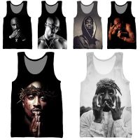 2023 NEW Mamba Top 2022 3D Print Rapper Singer 2Pac Vest Men Tank Tops Tupac Shirt Camping Undershirt Sleeveless White Fitness Sportswear