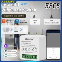 [ราคาต่ำสุด] 16A MINI Wifi Smart Switch รองรับ2-Way Control Timer สวิตช์ไร้สาย Smart Home Automation เข้ากันได้กับ Tuya Alexa Google Home Abssing