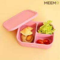 MEEM  กล่องเก็บอาหารเด็กซิลิโคน แบ่ง 3 ช่อง พร้อมฝาปิดแน่น ไม่หก รุ่น My Bento