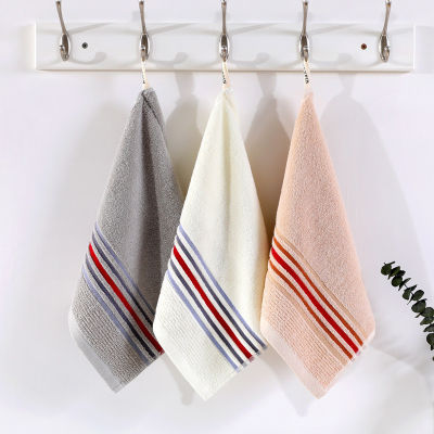 34x34cm 100% Cotton Color Striped Couple Wipe Face Towel Household Soft Absorbent Adult Square Wash Cloth