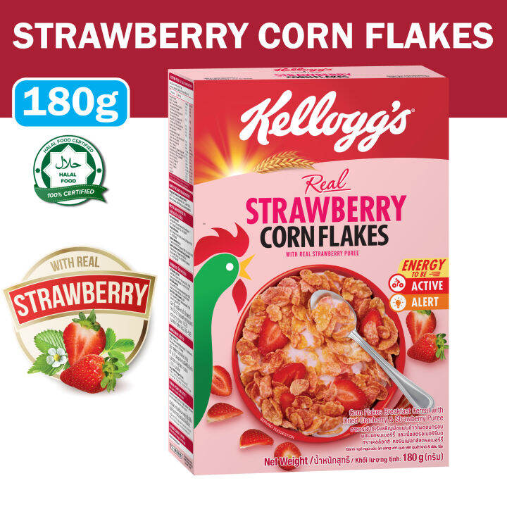 Kellogg's Strawberry Corn Flakes Healthy Breakfast Cereal 180g Lazada PH