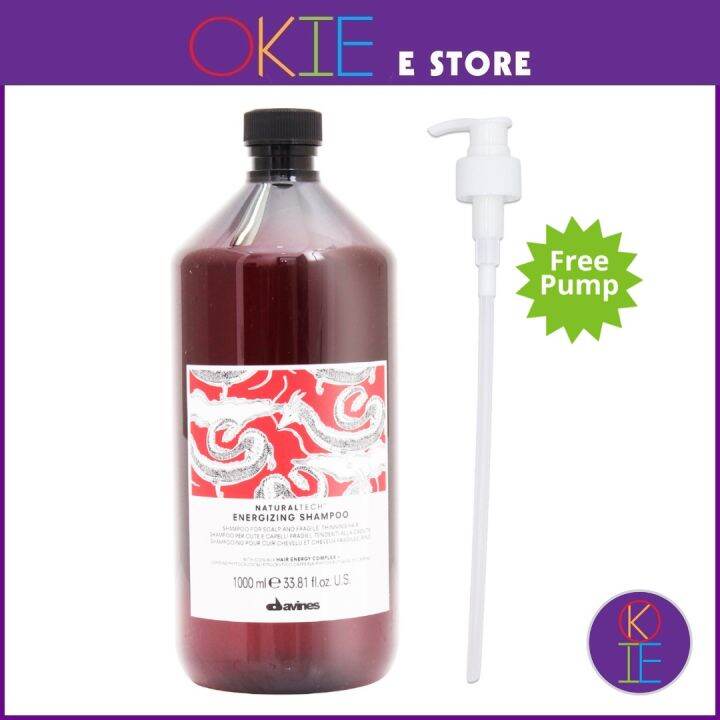 Davines NaturalTech Energizing Shampoo 1000ml (Free Pump) Lazada