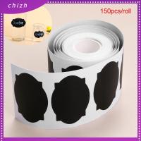 CHIZH 150pcs/roll บ้าน กระดานดำ โคลน เครื่องเทศ สติ๊กเกอร์ฉลาก ป้ายกระดานดำ ปากกามาร์กเกอร์ แท็กขวด