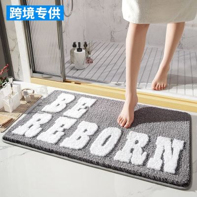 [COD] Cross-border cartoon flocking bathroom absorbent floor mat non-slip bedroom door toilet carpet