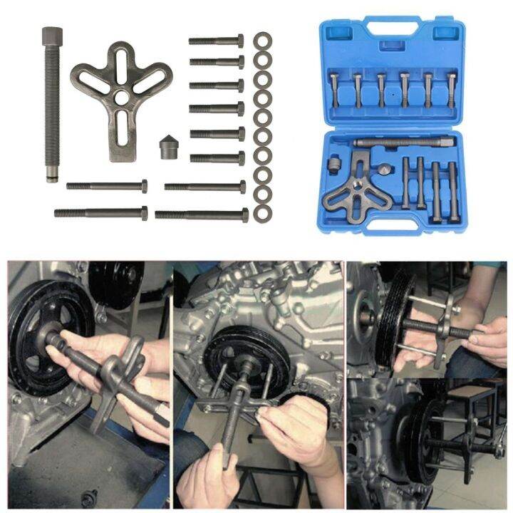 13Pcs Steering Wheel Removal Harmonic Balancer Gear Pulley Puller Tool