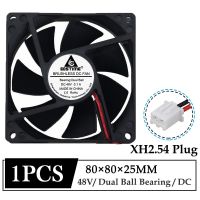 1Pcs Gdstime DC 48V 80mm 80mmx25mm Dual Ball Cooler Computer Case Brushless Cooling Fan 8cm 80x80x25mm Desktop PC CPU Heatsink Heatsinks