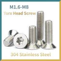 50/ 20/ 10 /5pcs 304 Stainless Steel Six-Lobe Torx Flat Countersunk Head Screw Bolt GB2673 M1.6 M2 M2.5 M3 M4 M5 M6 M8 Screw Nut Drivers