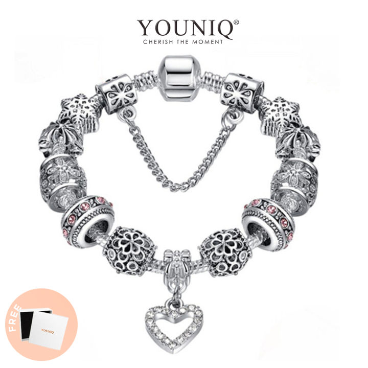 Crystal Charm Bracelet Pink / 18cm