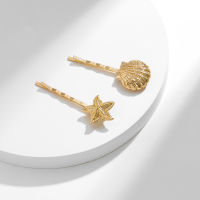 Electroplated Clip Starfish Hair Accessories Hair Accessories Set Summer Hair Accessories Gilded Hair Ornament Gold Plated Shell Clip