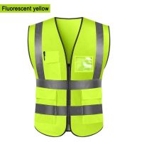 High Visibility Zipper Front Safety Vest with Reflective Strips Bicycle and Motorcycle Riding Multipurpose