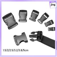 JING 2/5/10/20/30 pcs 6 ขนาด สายรัดกระเป๋า พลาสติกสีดำ ล็อคสร้อยข้อมือ Paracord หัวเข็มขัดด้านข้าง อะไหล่เข็มขัดเป้ หัวเข็มขัดโค้ง