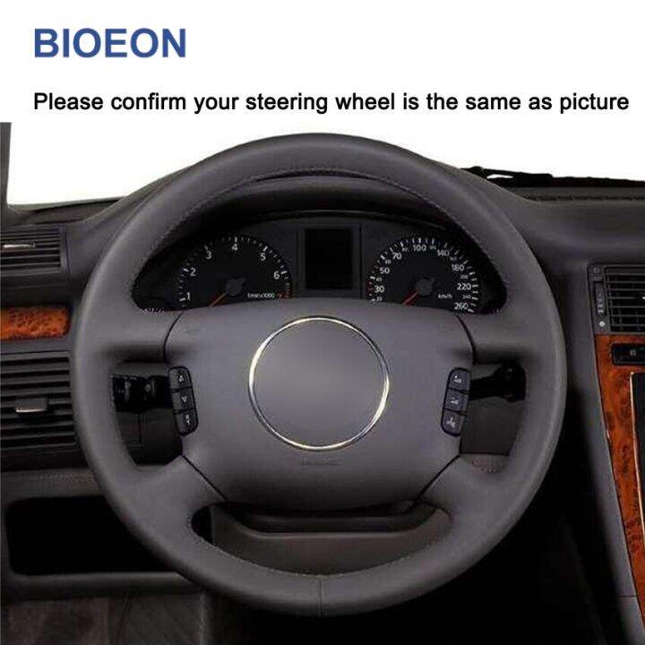 ตะเข็บมือสีดำ-pu-พวงมาลัยรถสำหรับ-audi-a2-8z-a6-c5-avant-a8-d2-s4-2003-2005