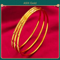 ASIX GOLD สร้อยข้อมือทองแท้ สร้อยข้อมือผู้หญิง เค โกลด์ ชุบทอง การประกันคุณภาพ 999 ไม่ดำ ไม่หลุดลอก ใหม่ในปี 2022 สไตล์เรียบง่าย สวย ของขวัญ ซื