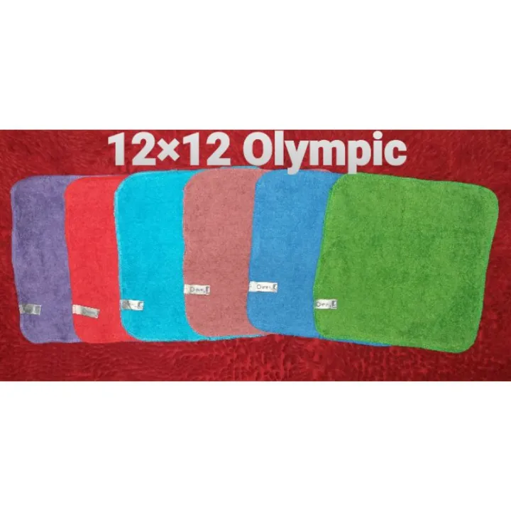 OLYMPIC FACE TOWEL 10X10 AND 12X12 LOOKS LIKE BENCH BATH TOWEL 100