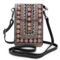 NOISYDESIGNS Tapa Cloth Fabric Print Women Shoulder Bags Mini Handbags for Ladies Leather Phone Bags Cross Body Small Purses