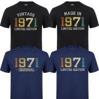 Awesome Retro Born In 1971 T Shirt Men Vintage Made In 1971 T-Shirt Birthday Gift Limited Edition Tee Top Original Parts Clothes