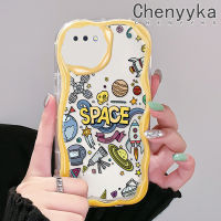 เคส Chenyyyka สำหรับ OPPO เคส A3s A12E A5 2018 Realme C1เคสการ์ตูนน่ารักดาวเคราะห์จักรวาลสีสันสดใสปกป้องเนื้อครีมคลื่นขอบกล้องเคสโทรศัพท์โปร่งใสเคสซิลิโคนอ่อนชัดเจนกันกระแทก