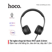 Tai nghe chụp tai có dây Hoco W21 jack 3.5mm bộ điều khiển có mic dài 1.2M