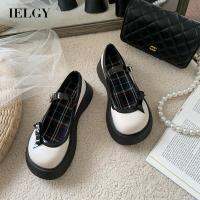 IELGY  Women S All Match Large Toe Thick Sole รองเท้าหนังขนาดเล็ก