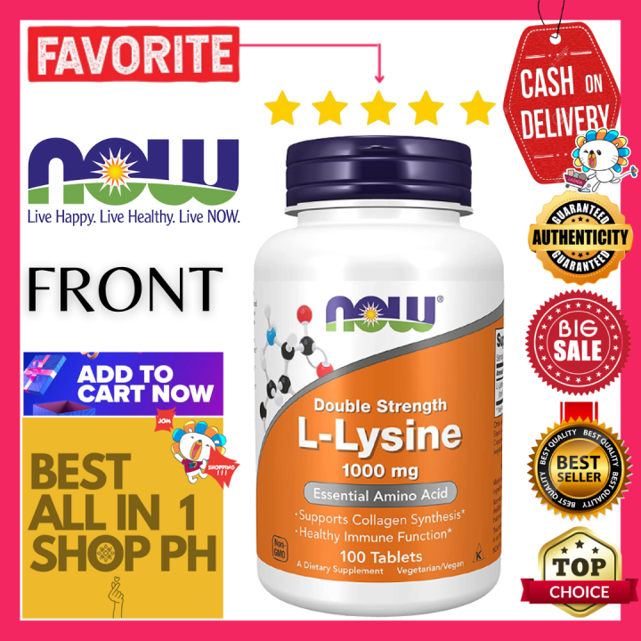 Now Foods, L-Lysine 1000 mg, 100 Tablets - Supports Healthy Immune ...