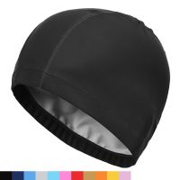 Men Women Swimming Cap Free Size Elastic Waterproof Polyester Fabric Protect Ears Long Hair Surfing Sports Swim Pool Bathing Hat Swim CapsTH