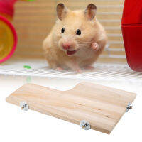 L-Shaped Small Pet Natural Wood Stand Platform Toy ไม้กระโดดปีนสปริงบอร์ดของเล่น