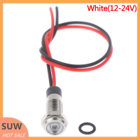 ? SUW ไฟเตือนโลหะ LED ขนาด6มม. กันน้ำ P67 3V 5V 6V 12V 24V 220V